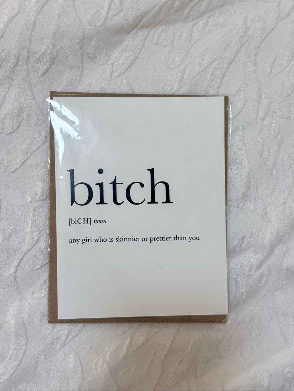 Novelty Definition Card - White with Black Text
